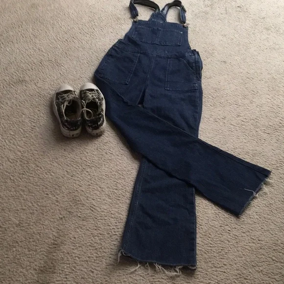 DENIM & CO/ DARK BLUE OVERALLS - Picture 3 of 9